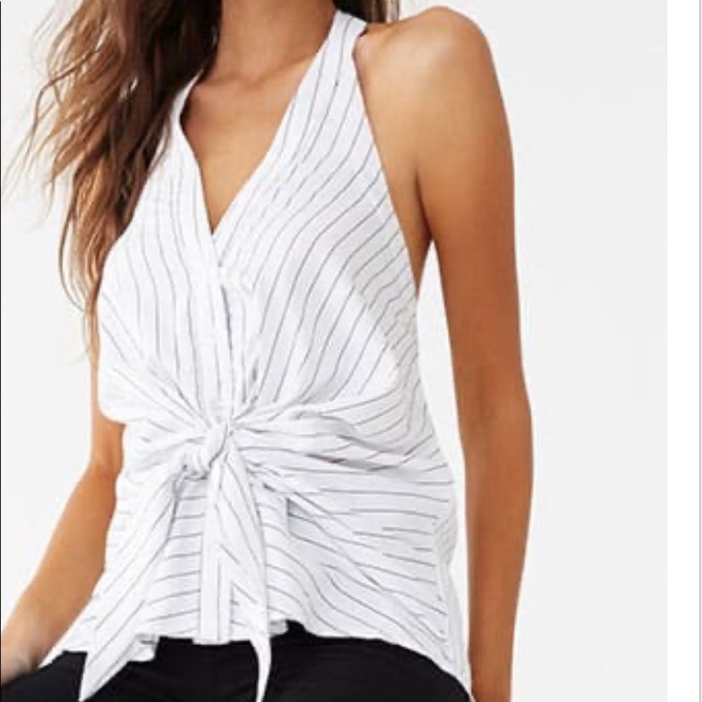 Pinstriped Halter Top